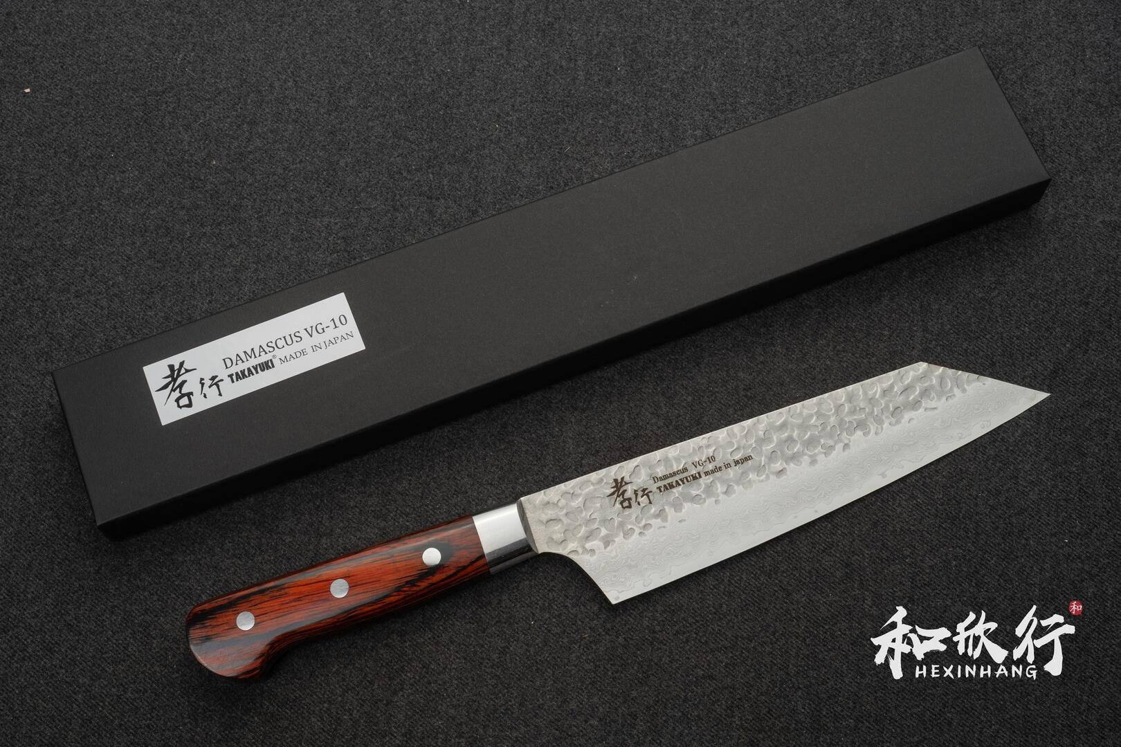 堺孝行　切付け牛刀　VG-10 刃渡20cm 堺孝行Sakai Takayuki 33層槌印大馬士革紋VG-10 切付牛刀190mm